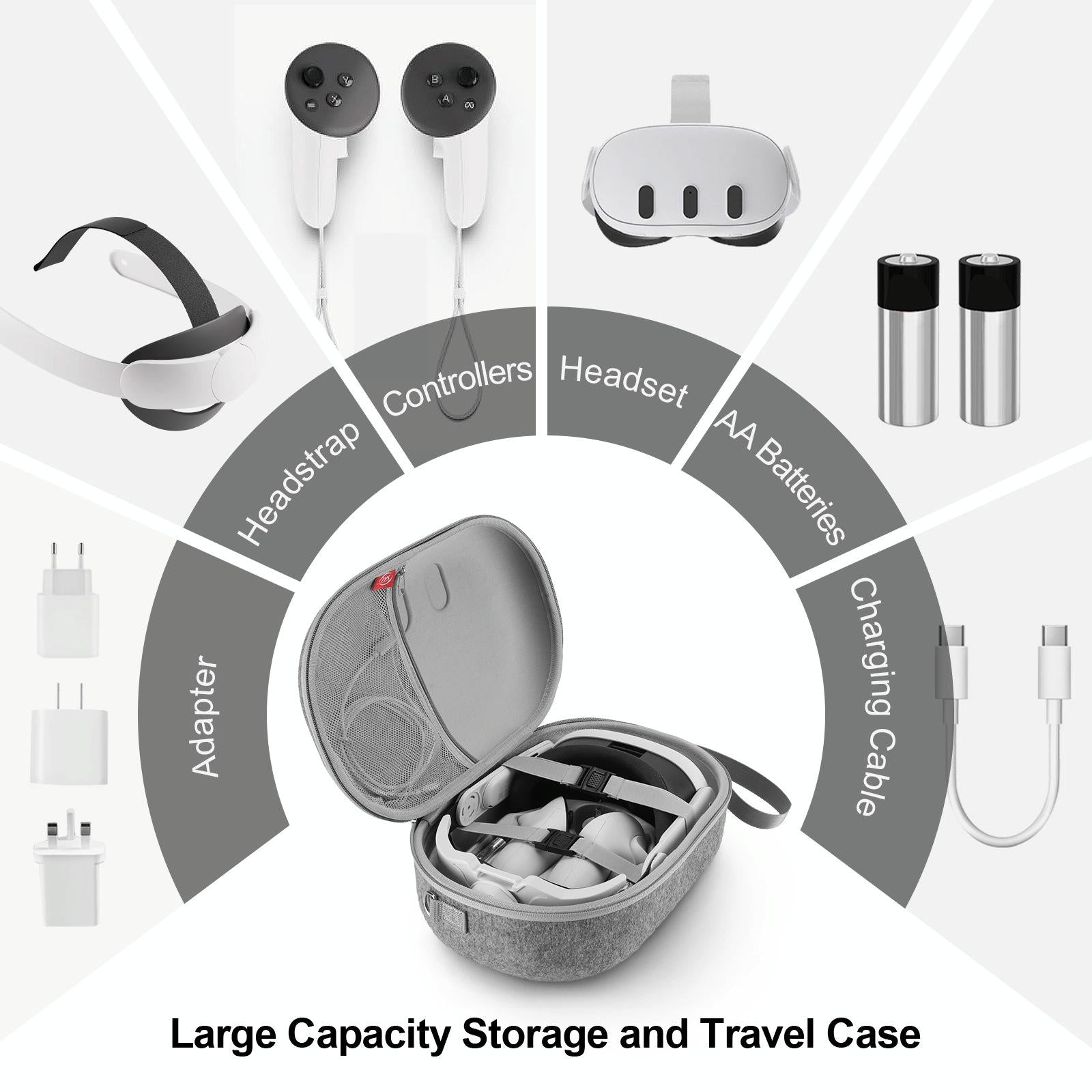 Protective Vr Storage Bag for Apple Vision Pro / Meta Quest 3 Glasses - Black 10