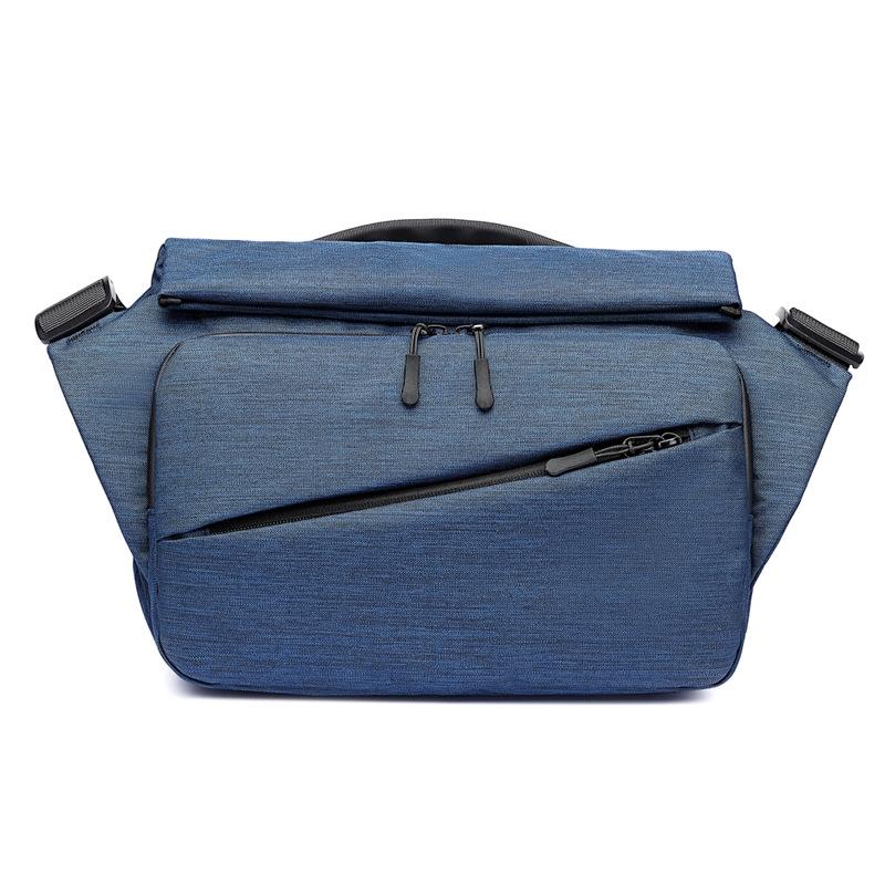 Waterproof Men Messenger Bag With Usb Charging Port Multifunctional Design - Dark Blue 14