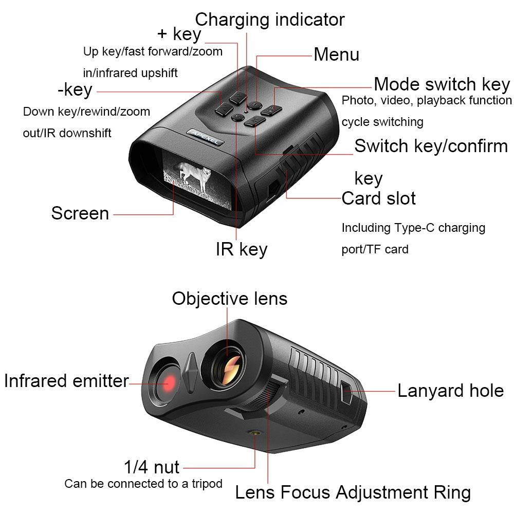 Portable Digital Night Vision Binoculars with 3-inch Hd Lcd Screen 10