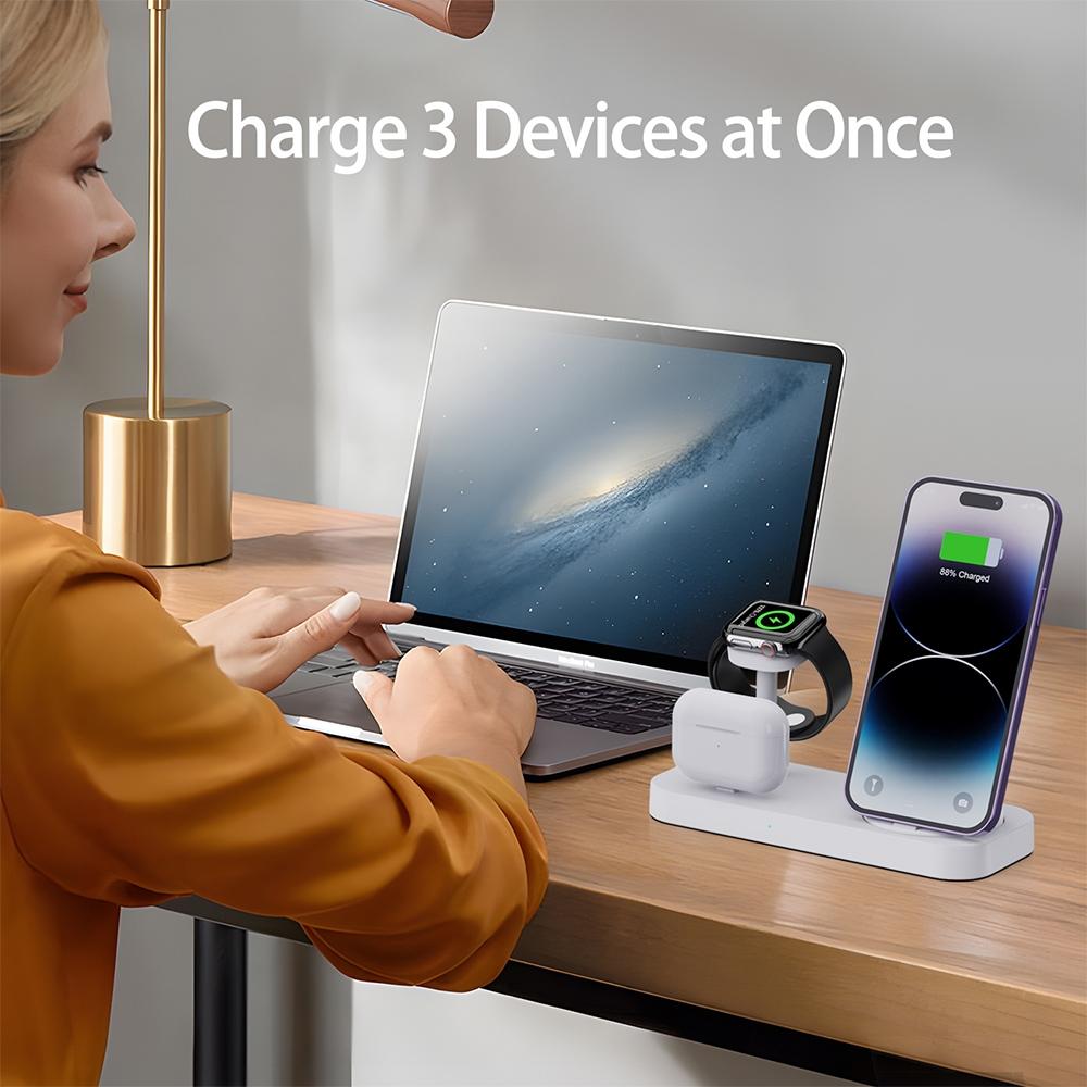 4 In 1 Charging Stand For Apple Watch And Airpods - White 3