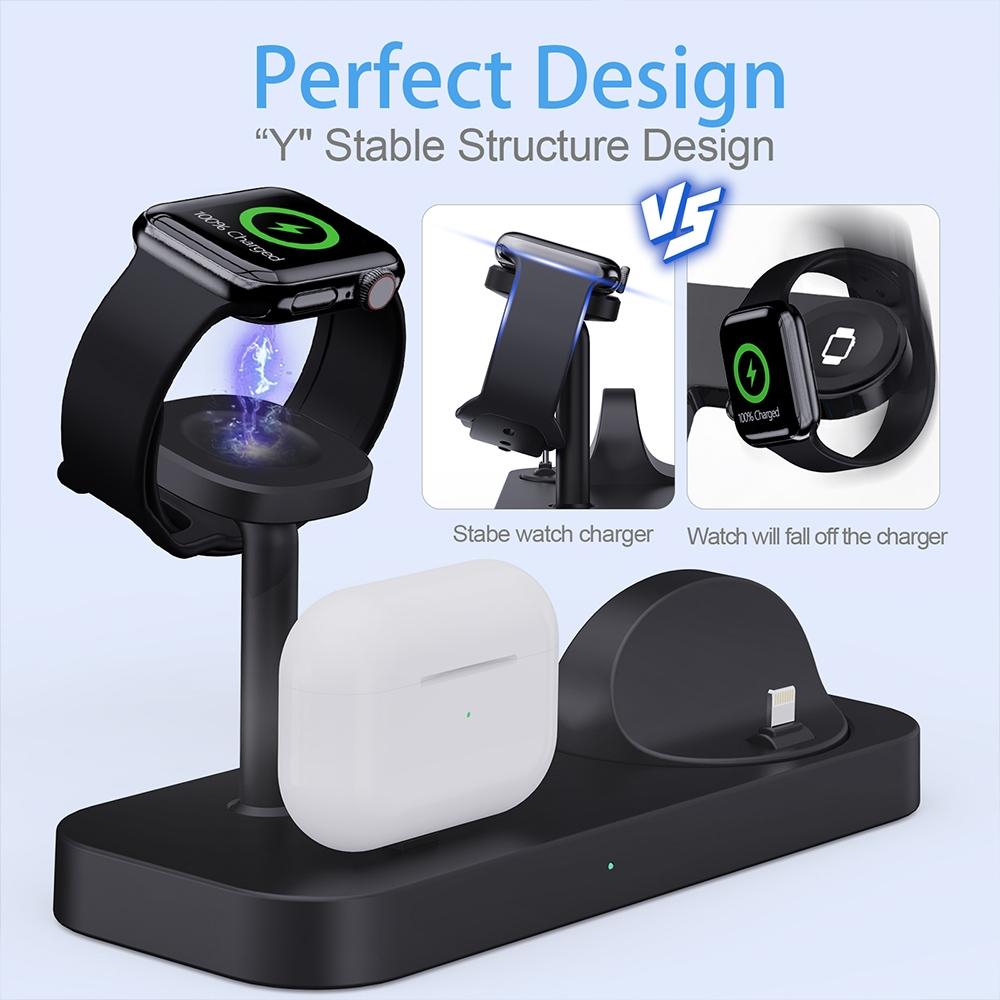 4 In 1 Charging Stand For Apple Watch And Airpods - White 8