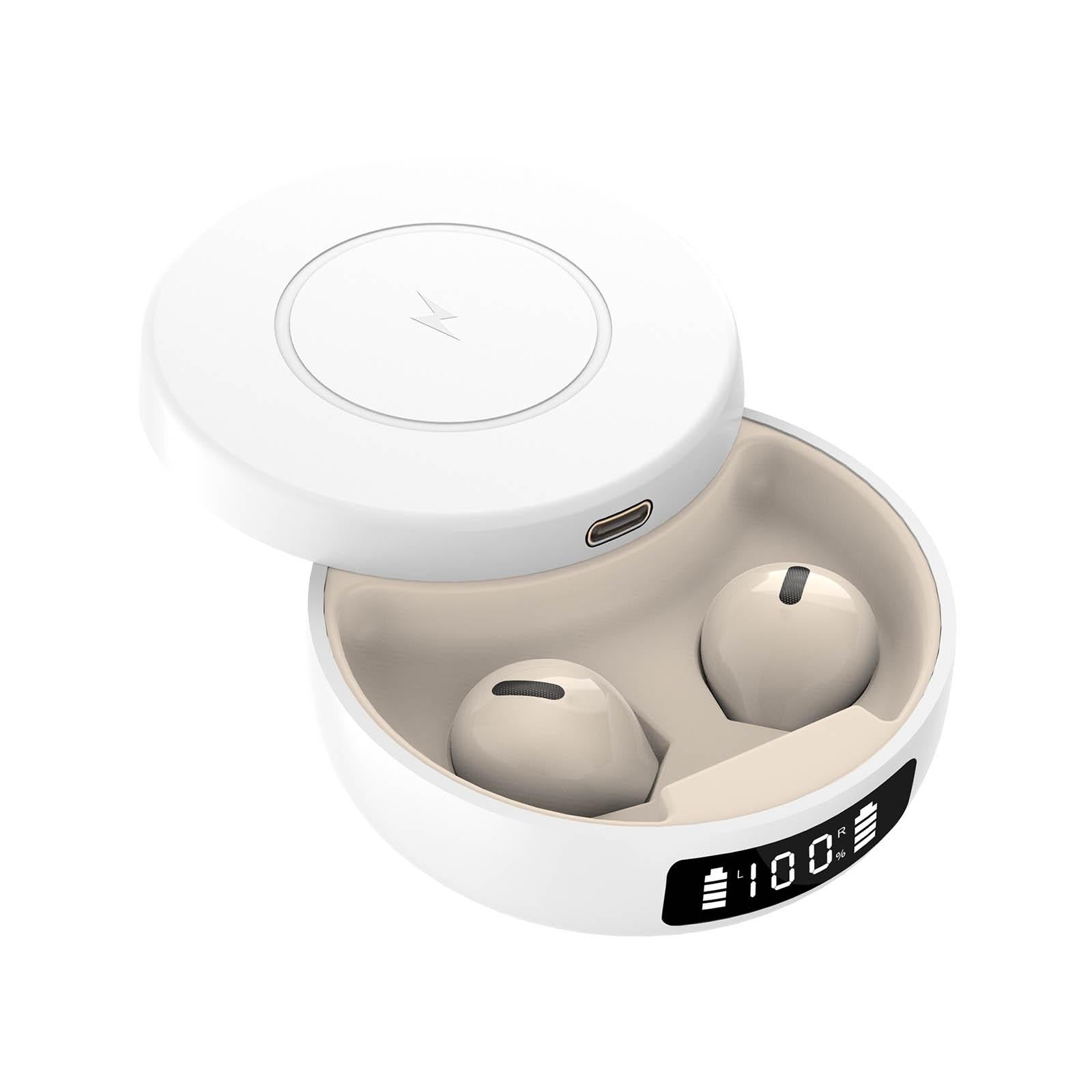 Mini Tws Wireless Bluetooth Earphones with Noise Reduction and Digital Display - Black