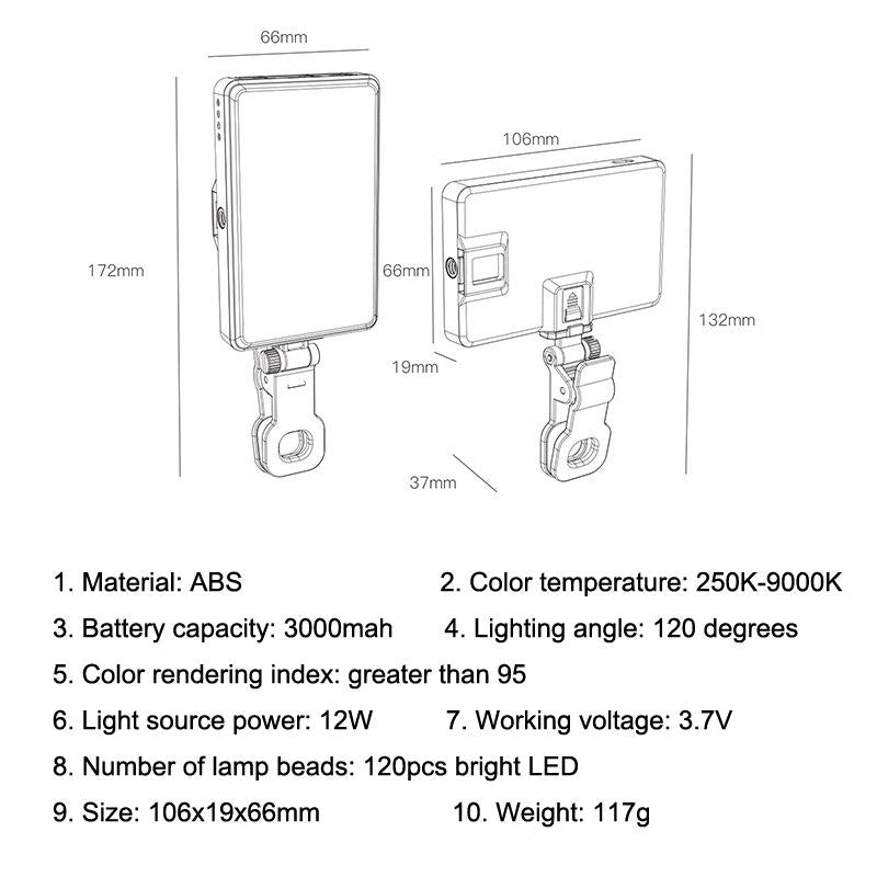 Portable Clip-on Fill Light for Mobile Phone and Tablet Selfies 9