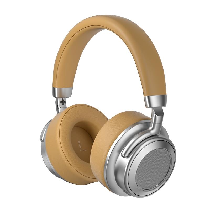 Retro Wireless Bluetooth Headset - Metal Head-mounted - Silver Brown 8