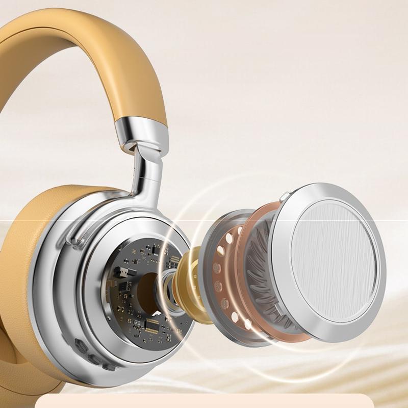 Retro Wireless Bluetooth Headset - Metal Head-mounted - Silver Brown 11