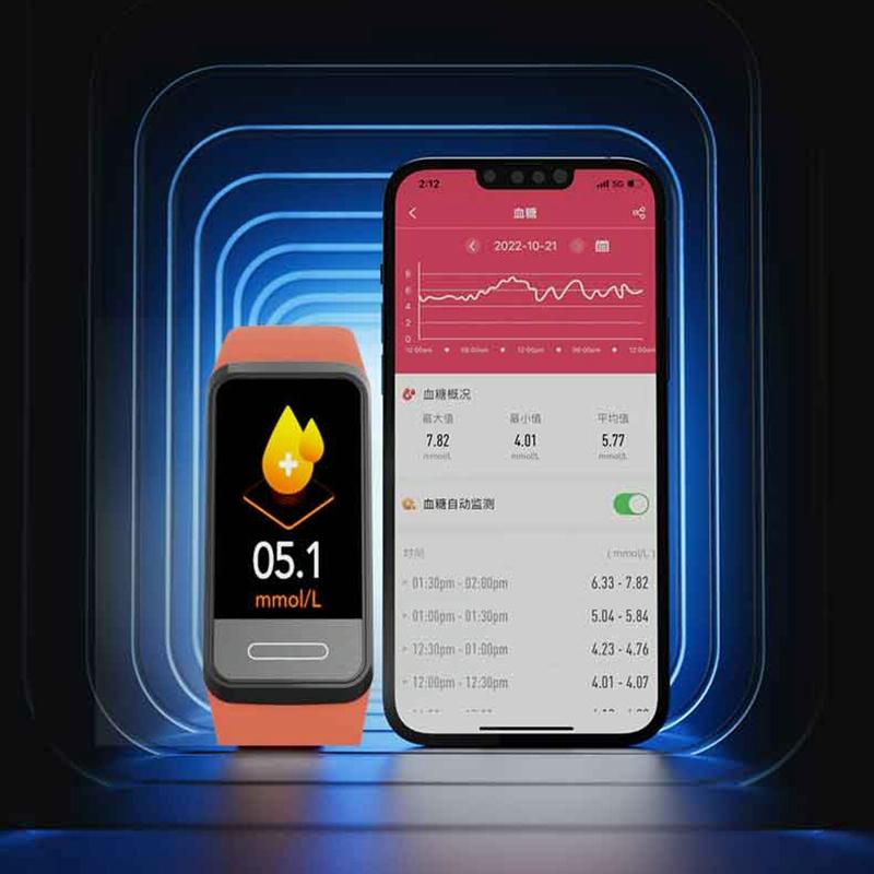 Smart Blood Glucose Sleep Tracker - Tft Hd Display - Black 4