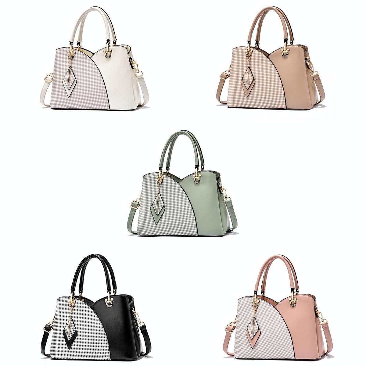 Spacious Texture Handbag - Large Capacity - White