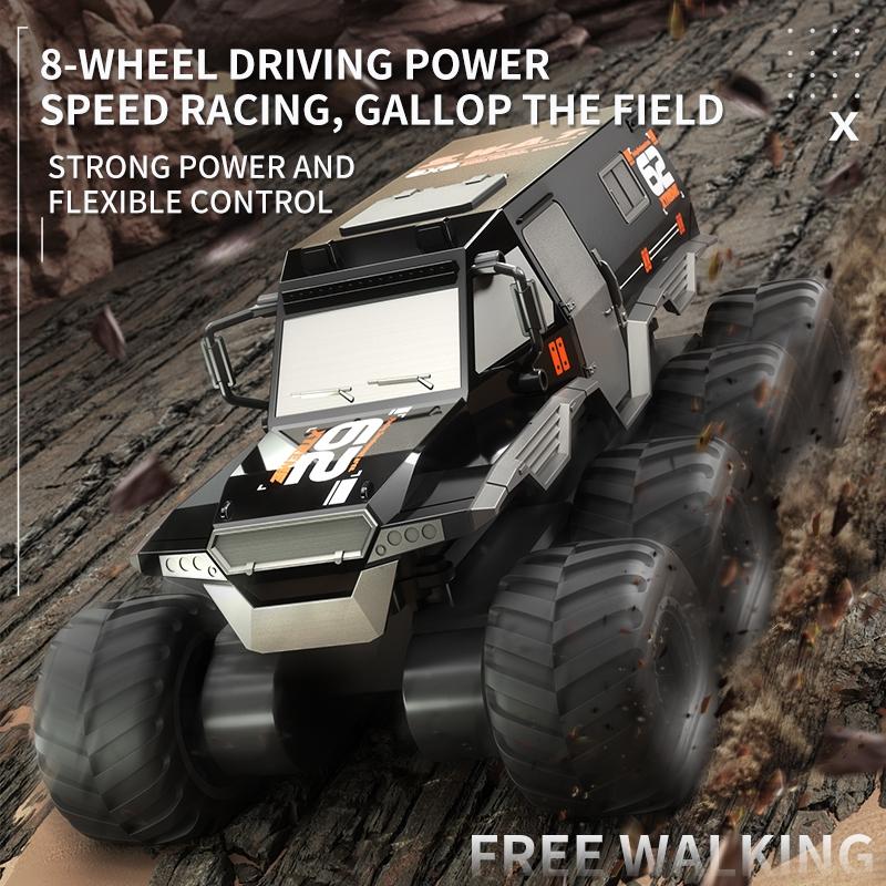 Amphibious Rc Vehicle with Eight Wheels - Black 5