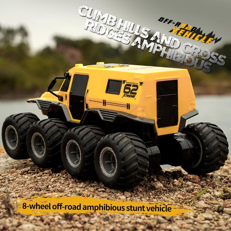 Amphibious Rc Vehicle with Eight Wheels - Black 8