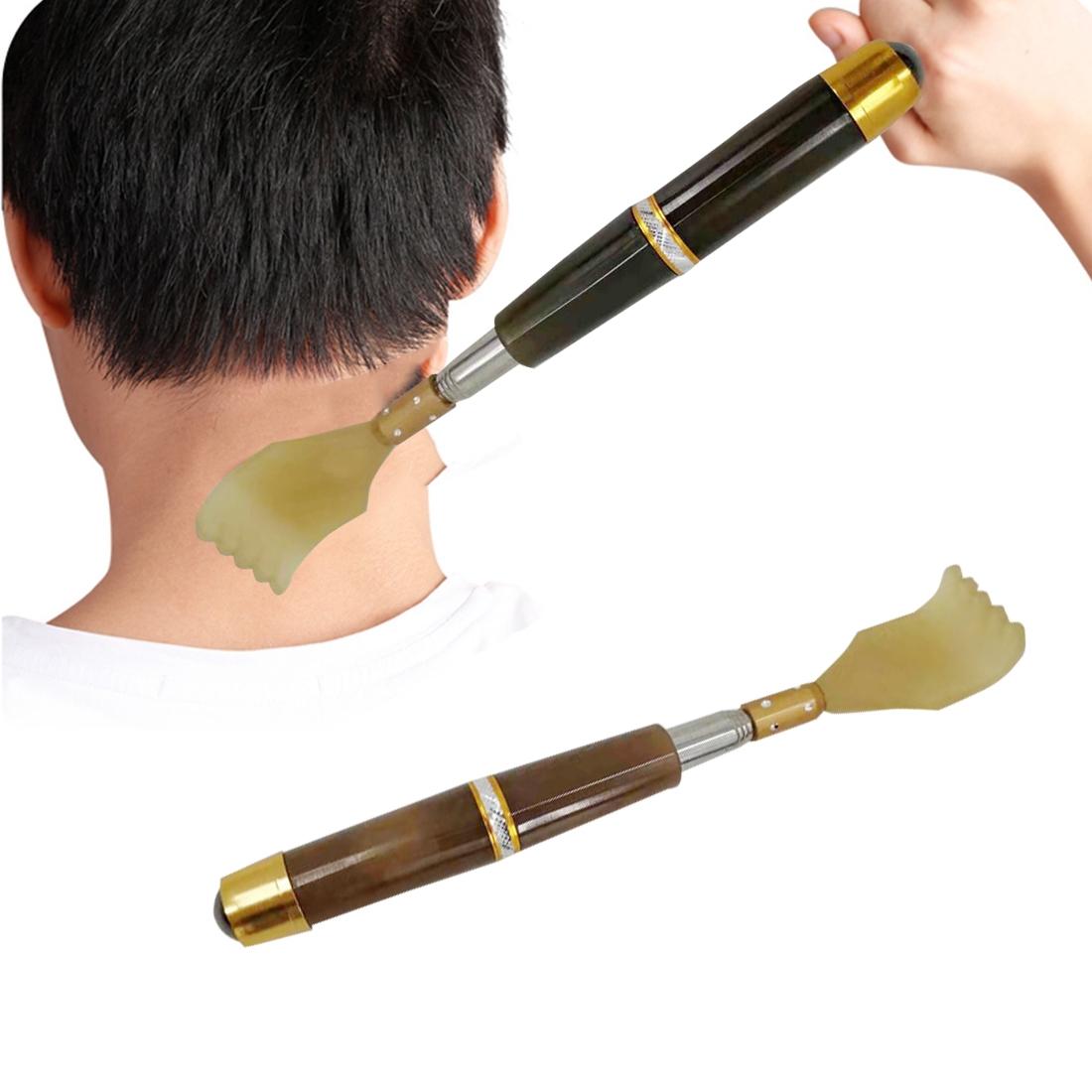 Retractable Back Scratcher With Magnetic Tickler - Brown 6