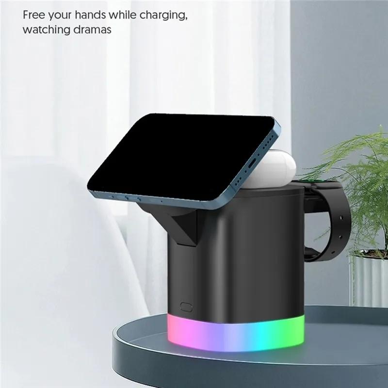 3 In 1 Magnetic Wireless Charger For Iphone Iwatch Airpods - White 8