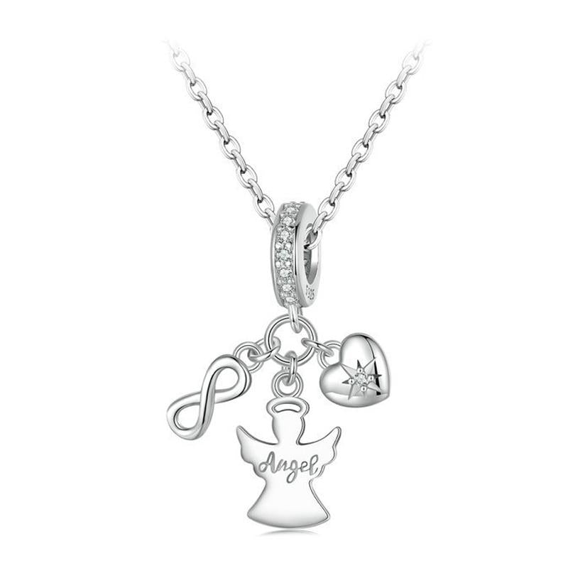 925 Sterling Silver Guardian Angel Good Luck Pendant 3
