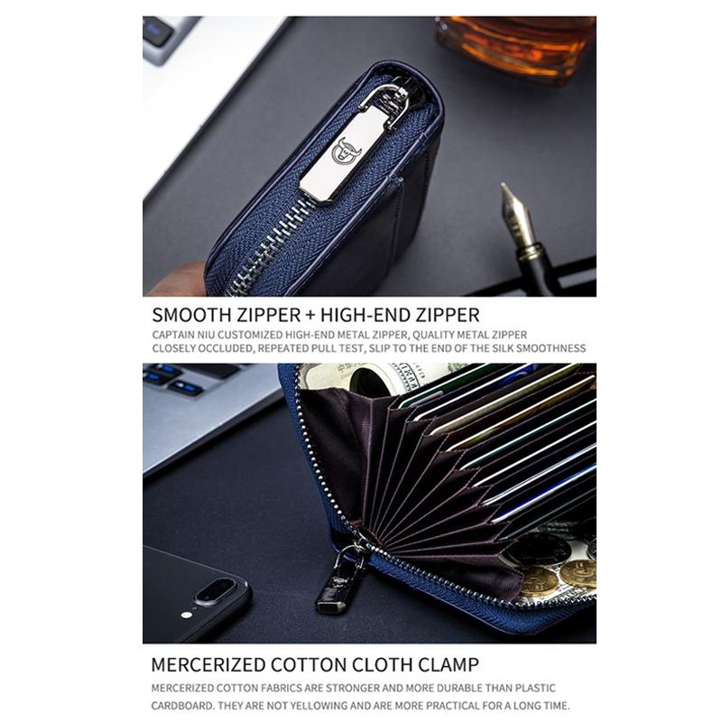 Men'S Leather Card Holder Casual Driver License Wallet - Black 8