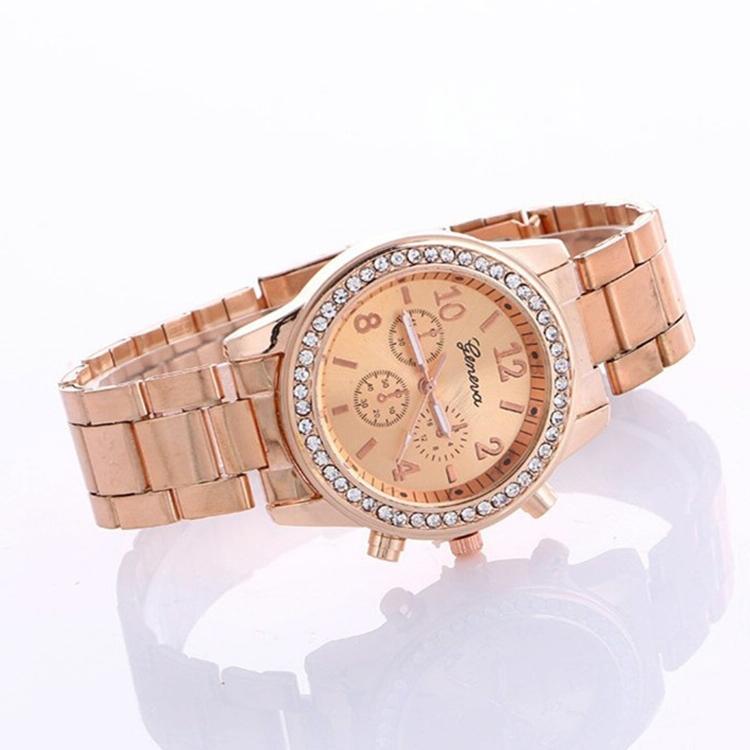 Stainless Steel Diamond Women Belt Watch - Alloy - Gold With Diamond 4