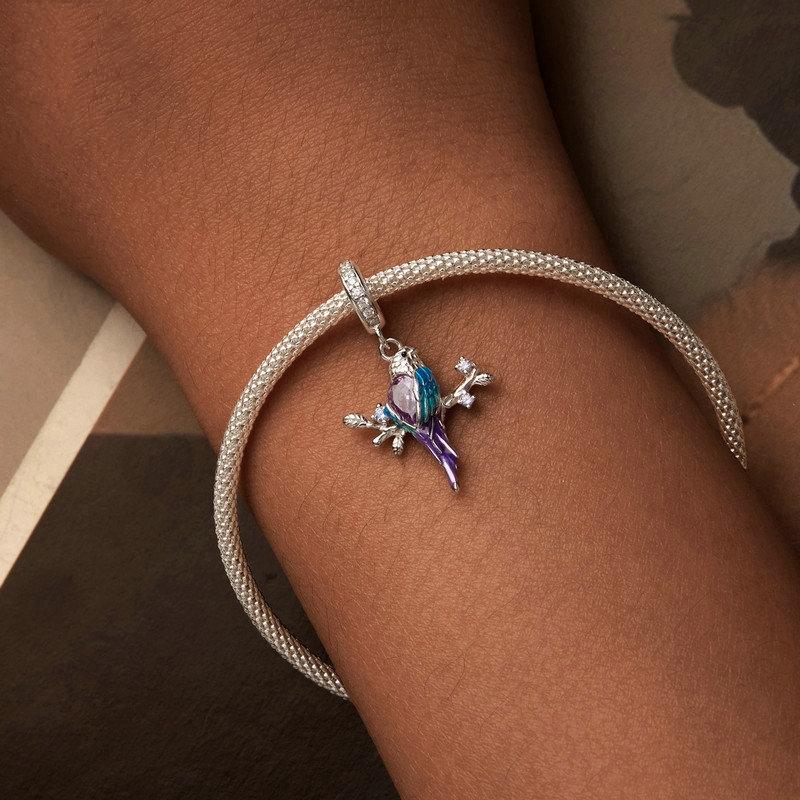 925 Sterling Silver Gradient Kingfisher Pendant In 7