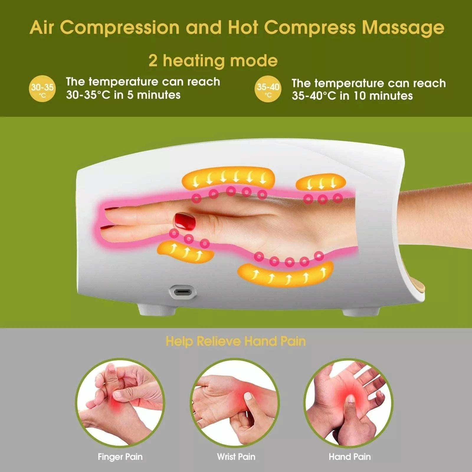 Hand Massager With Heat 3 Intensity Levels Convex Point Massage 5