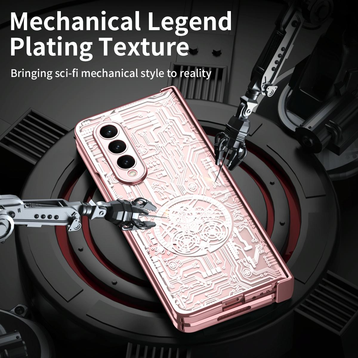 For Samsung Galaxy Z Fold4 5G Foldable Electroplated Phone Case - Mechanical Legend 4. - Green 3