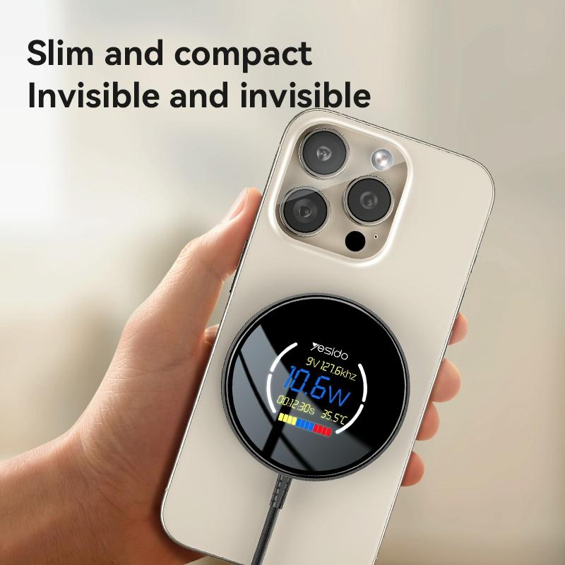 15W Magnetic Wireless Charger With Digital Display 1.2M 7
