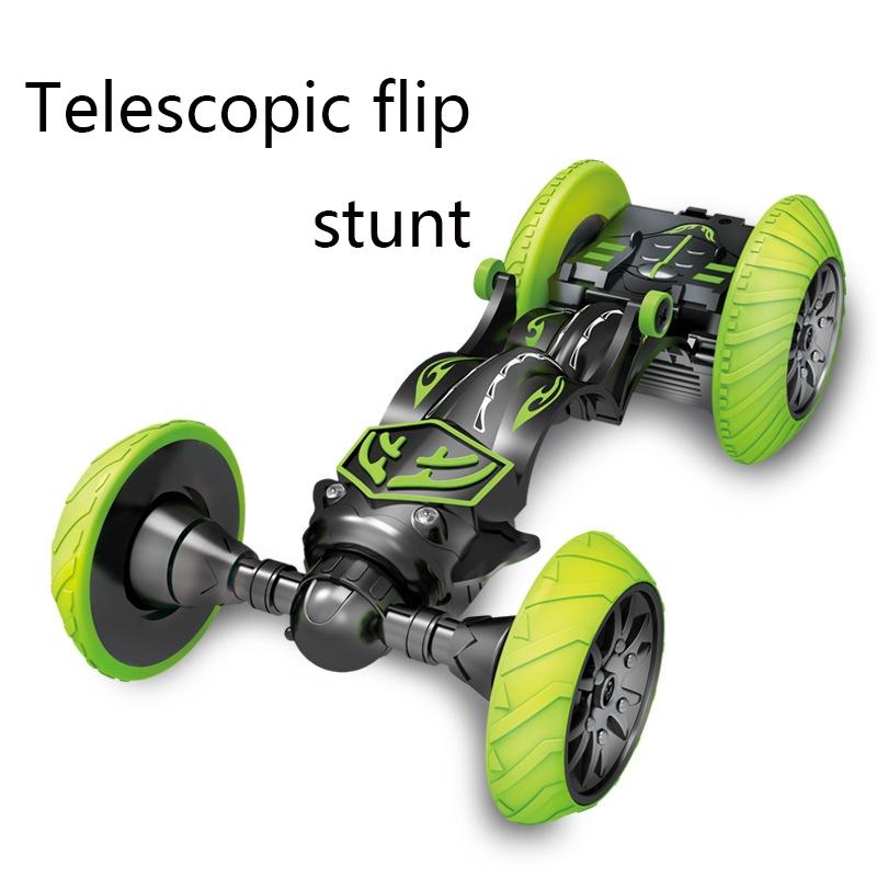 360-degree Rotating Remote Control Car with Telescopic Tipping Bucket for Fancy Drifting and Climbing - Black / Green 3