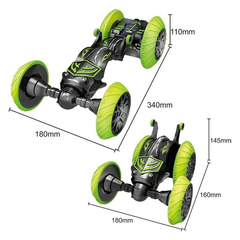 360-degree Rotating Remote Control Car with Telescopic Tipping Bucket for Fancy Drifting and Climbing - Black / Green 4