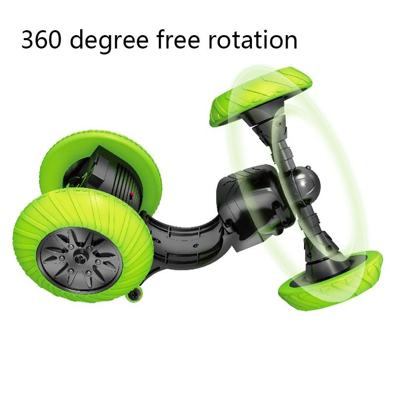 360-degree Rotating Remote Control Car with Telescopic Tipping Bucket for Fancy Drifting and Climbing - Black / Green 7