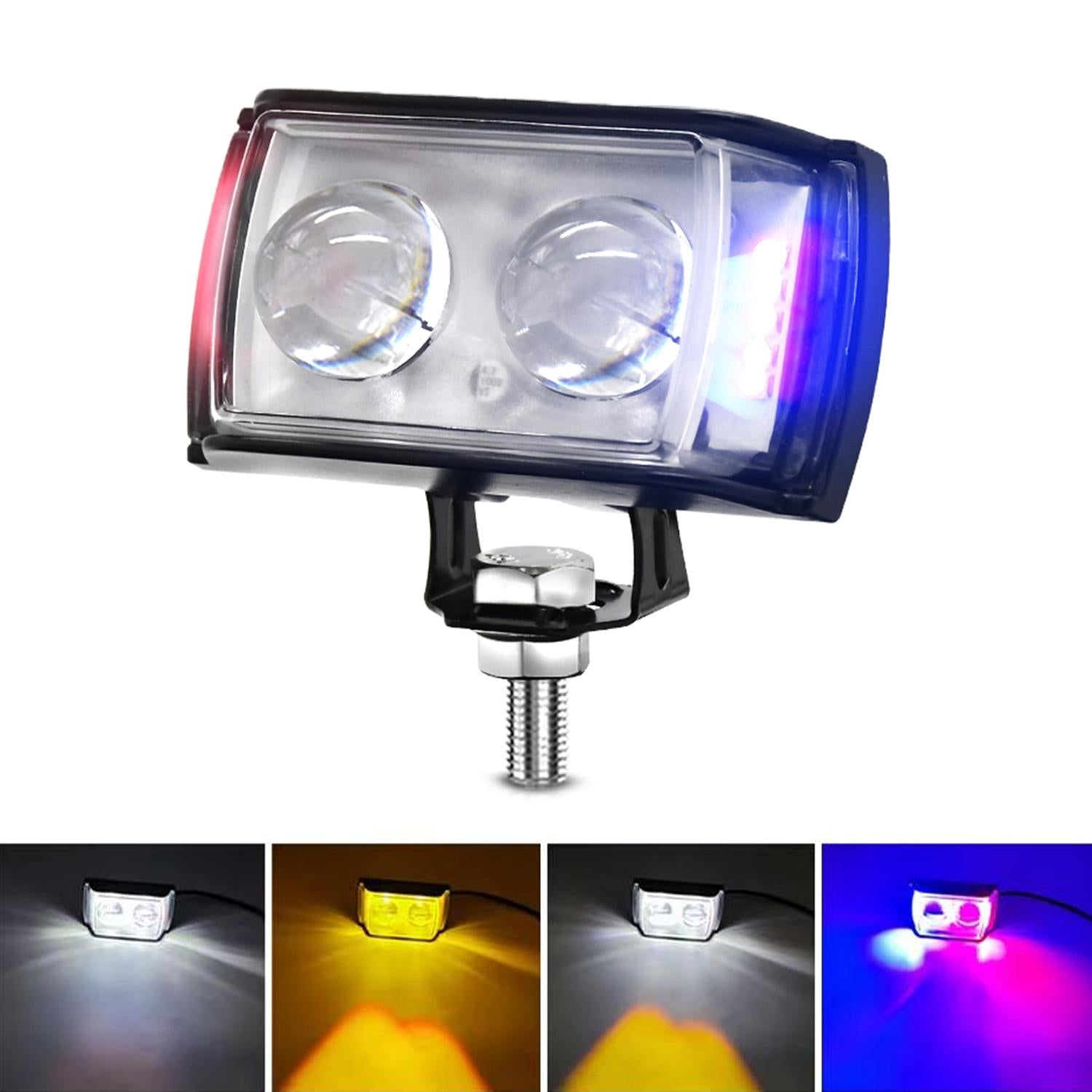 11W / Dc 9 - 30V Three - Sided Flash Motorcycle Spotlight Black 4