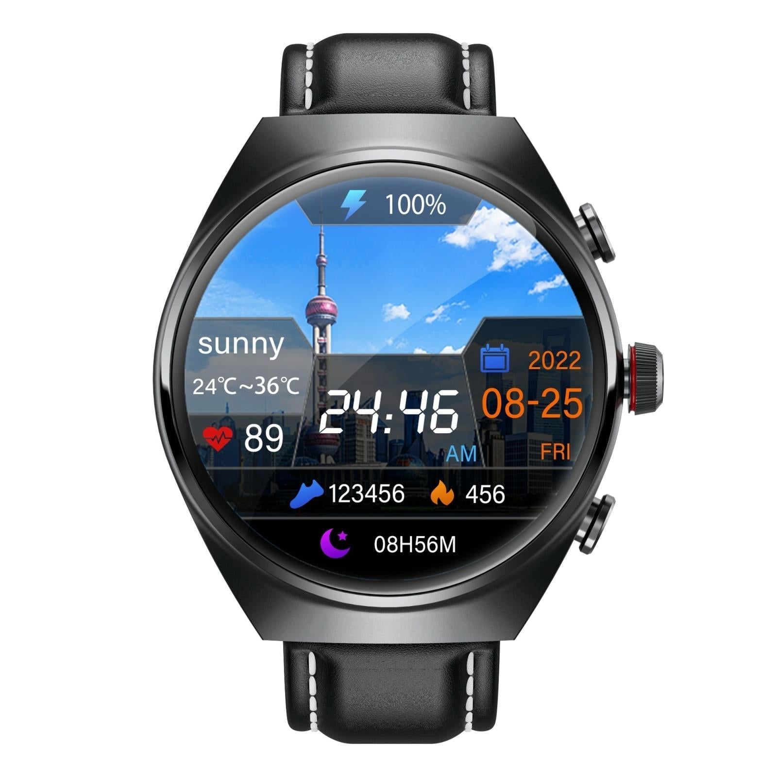 1.53 Inch Ips Screen 2 In 1 Bluetooth Earphone Smart Watch - Black 3