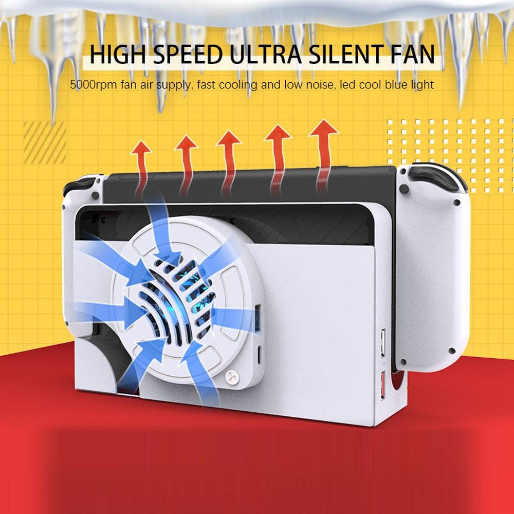 Oled Cooling Fan with Storage Base for Switch 5