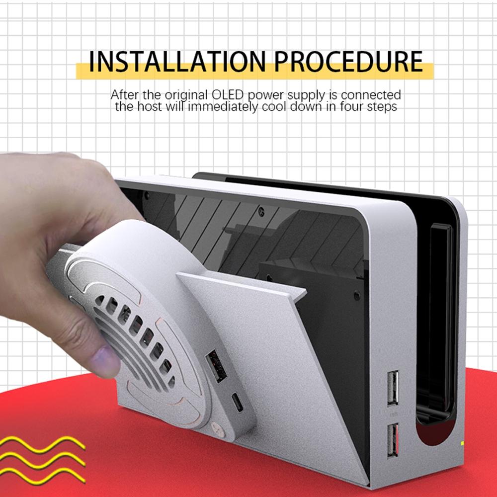 Oled Cooling Fan with Storage Base for Switch 7