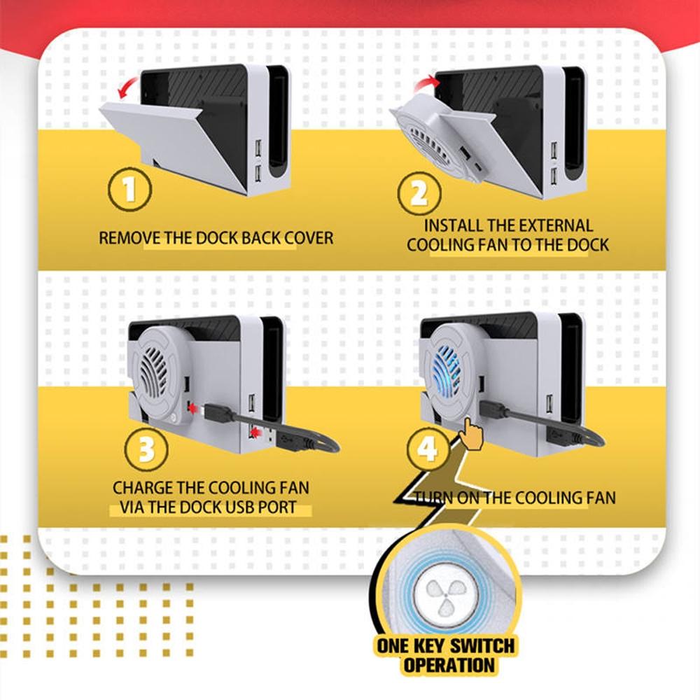 Oled Cooling Fan with Storage Base for Switch 9