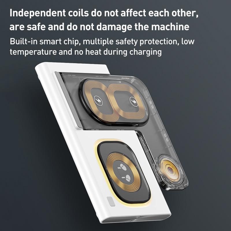 15W 3 In 1 Foldable Wireless Charger - Black 9