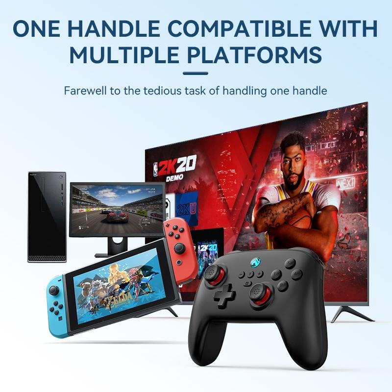 Vibration Gamepad for Switch / Android / Apple / Pc - Tooth Design - Black 6