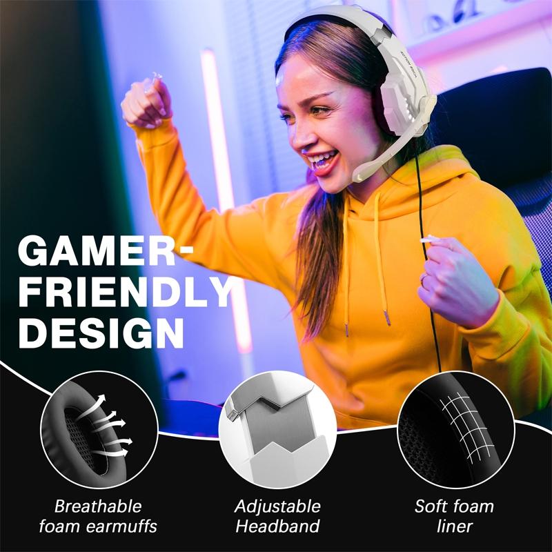 Pro Gaming Headset With Mic 2.1M Cable - Black 4