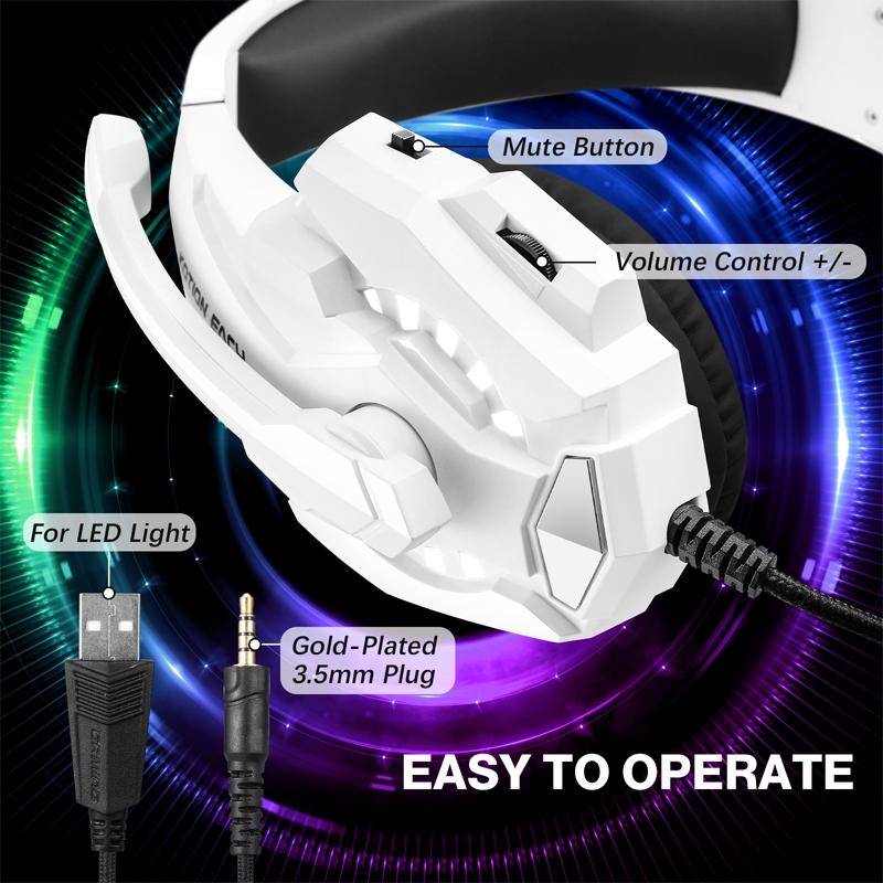 Pro Gaming Headset With Mic 2.1M Cable - Black 7