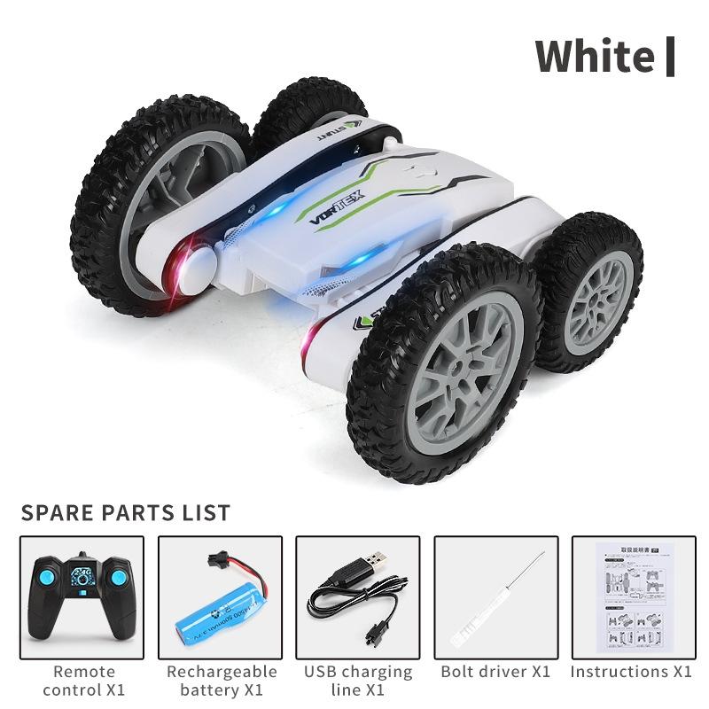 2.4g Rc Stunt Car - Double Deformation Twisting & Rotating - White 10