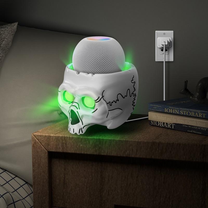 5-piece Skull Desktop Stand for Apple Home Pod Mini - White 7