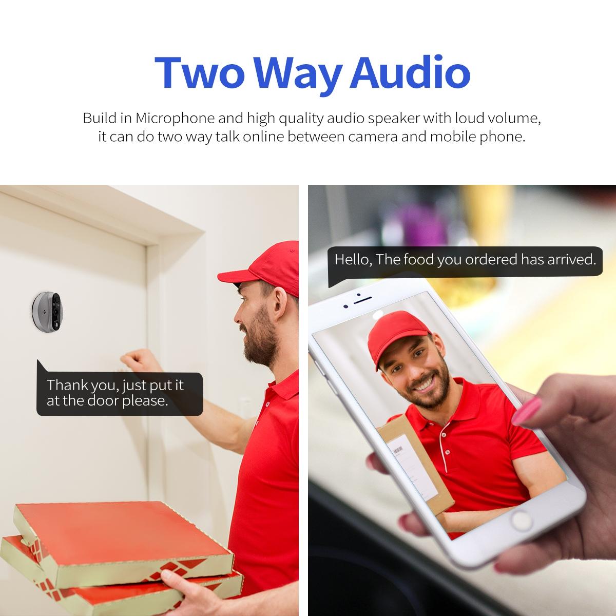 Smart Wifi Door Viewer With Wide-Angle Pir & Night Vision - 1080P 4.3 Inch Dingdong Photo - White 6