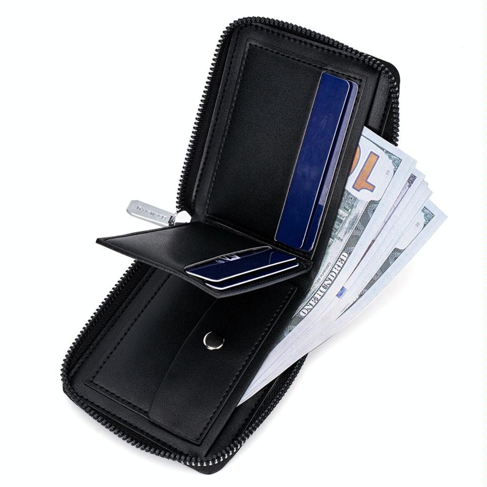 Secure Rfid Blocking Short Wallet - Anti-theft - Black 6