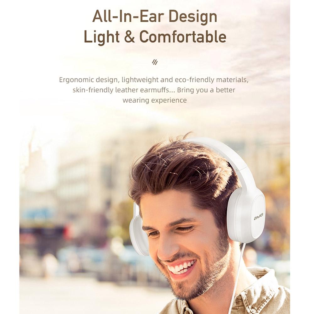 3.5Mm Stereo Wired Headset For Awei Gm-6 - Black 5