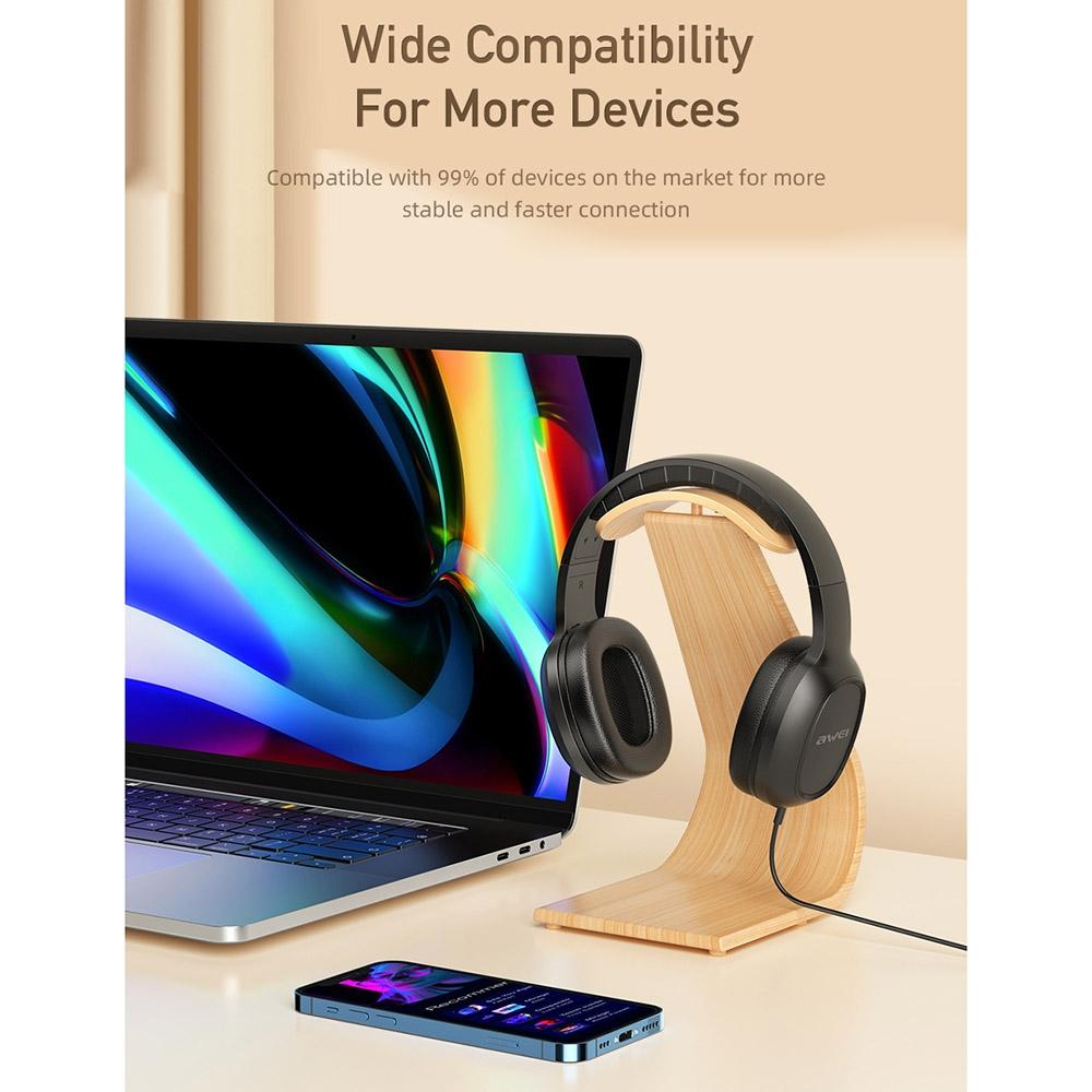 3.5Mm Stereo Wired Headset For Awei Gm-6 - Black 7