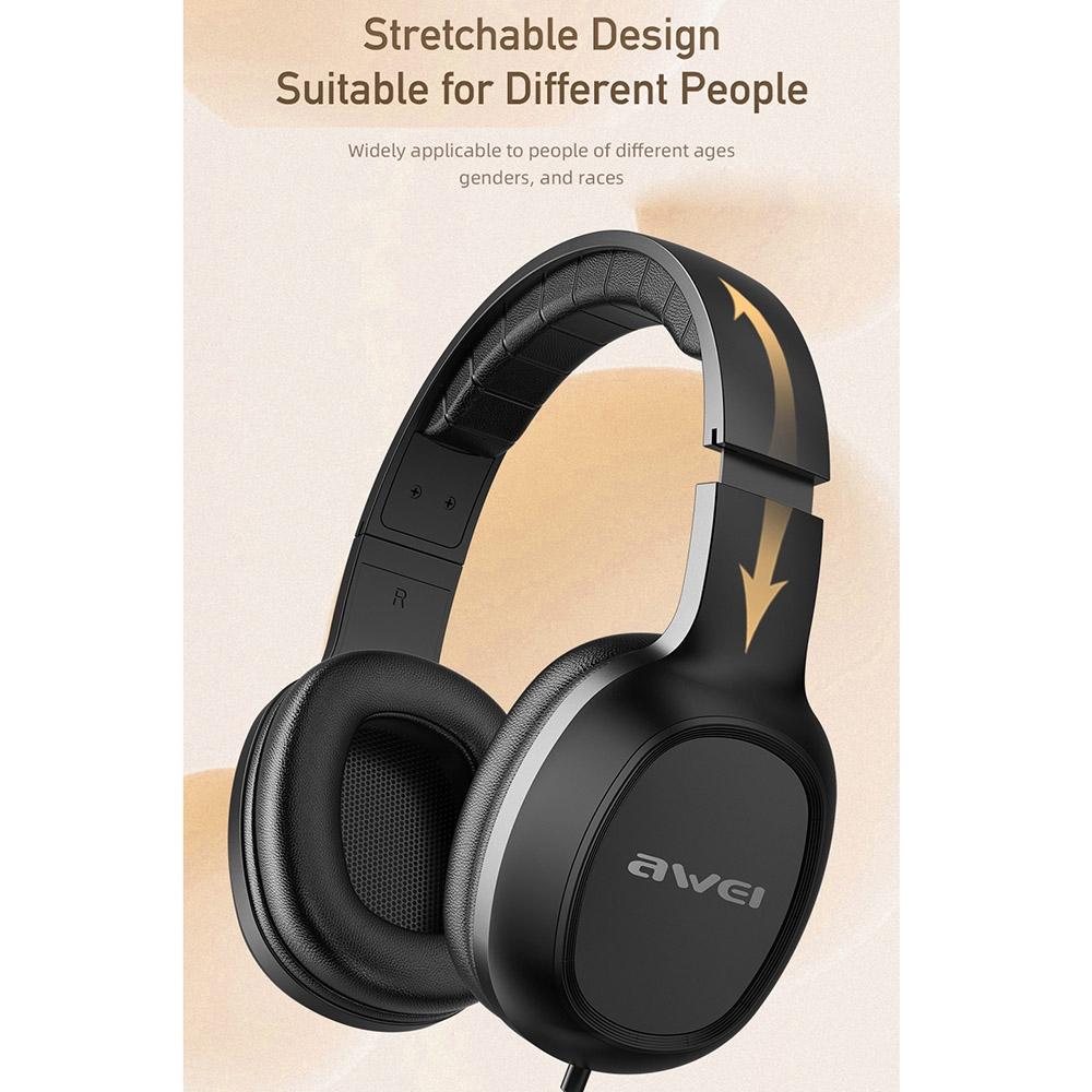 3.5Mm Stereo Wired Headset For Awei Gm-6 - Black 8