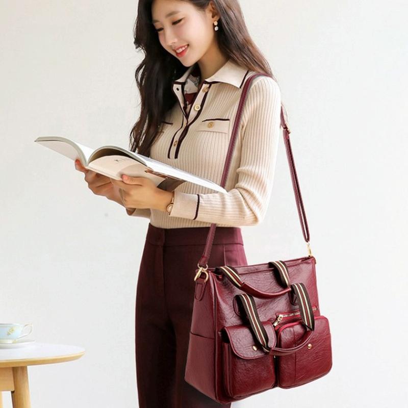 Yellow Middle-aged Mother Bag with Multi-pocket Capacity 8