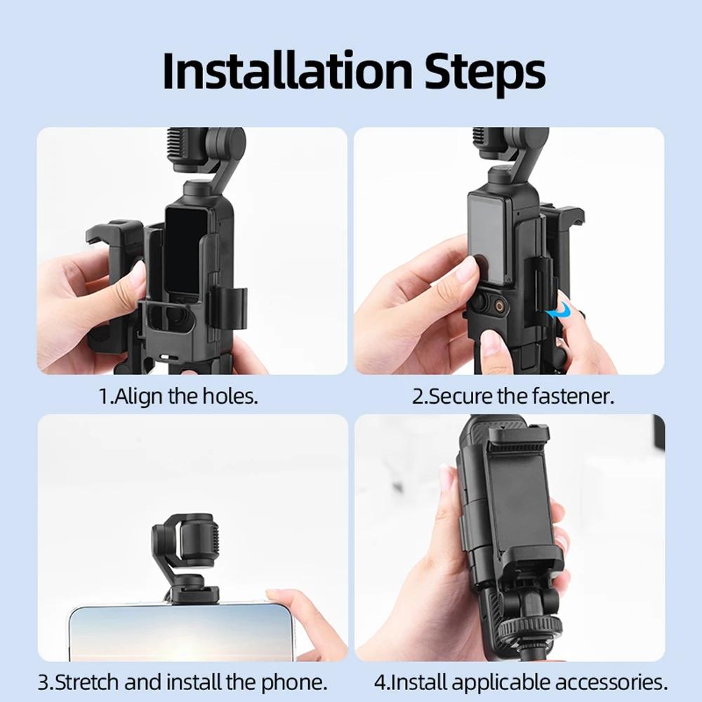 3 Cold Shoe Phone Holder For Dji Osmo Pocket Expand Bracket Black 10