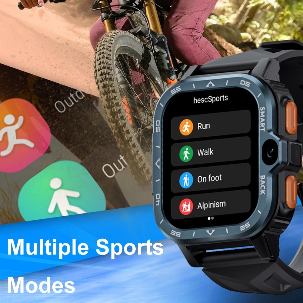 2.02 Inch Android 8.1 Full Network Wifi Card Bluetooth Smart Watch - Navy Blue 5