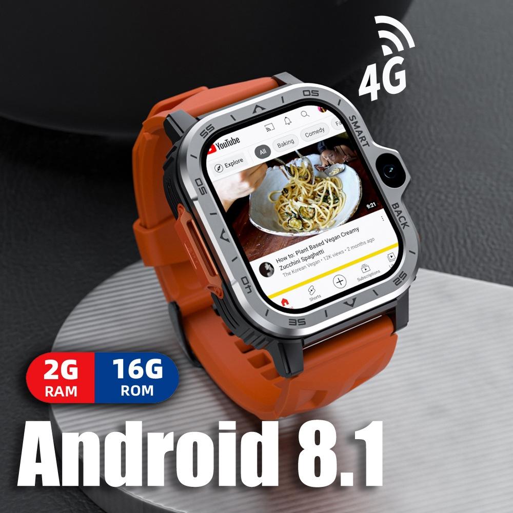 2.02 Inch Android 8.1 Full Network Wifi Card Bluetooth Smart Watch - Navy Blue 9