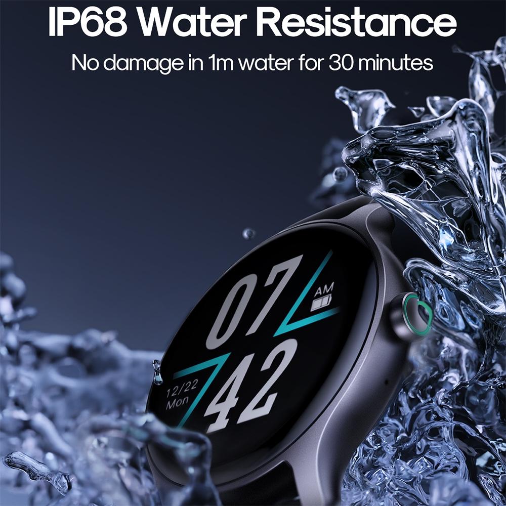 1.28 Inch Ip68 Waterproof Smart Watch Support Make / Answer Call & Heart Rate Monitoring Dark Grey 4