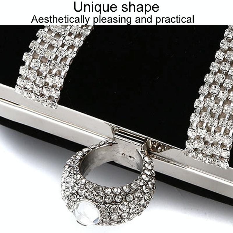 Embellished u Shape Evening Clutch for Ladies - Banquet Ready - Black 4