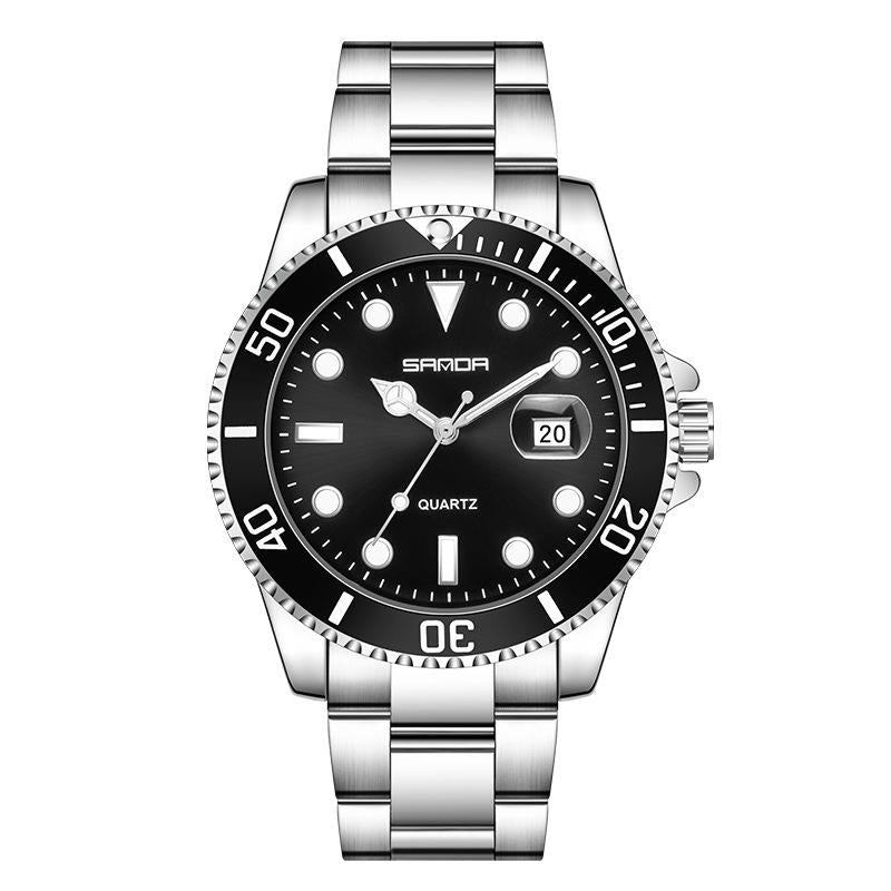 Personalized Men Quartz Wristwatch - Steel Belt - Black 15