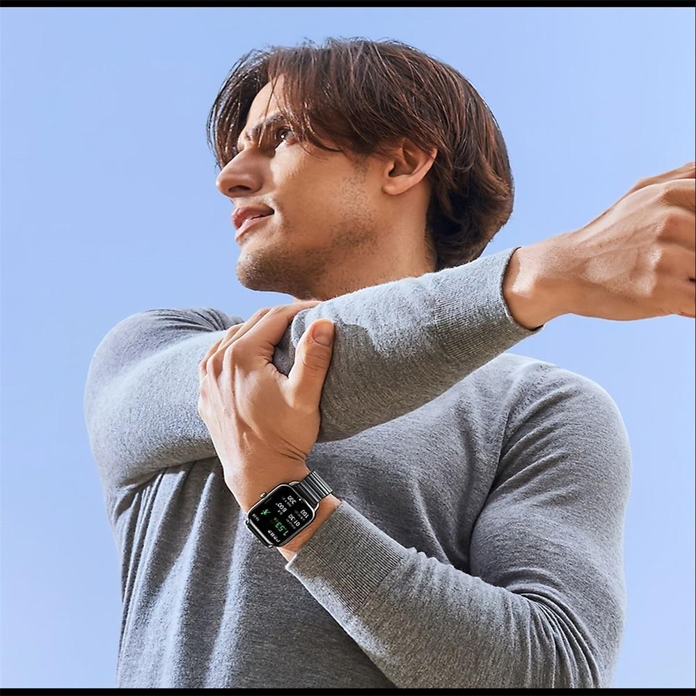 2.04 Inch Colour Screen Smart Watch Steel Strap Support Bluetooth Call - Black 8