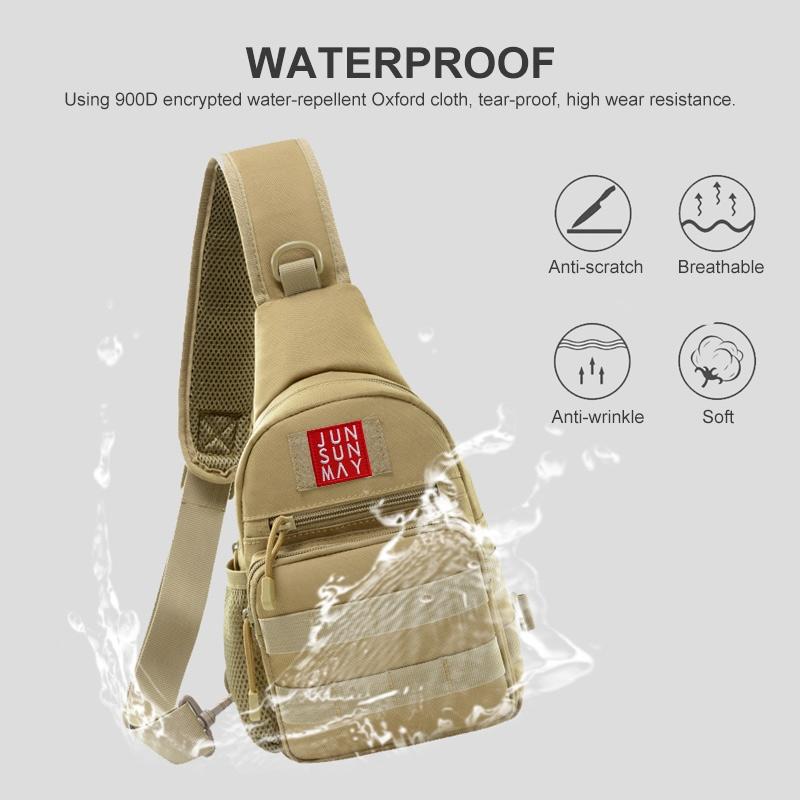 Waterproof Crossbody Chest Pack For Outdoor Sports Lightweight & Durable - Khaki 4